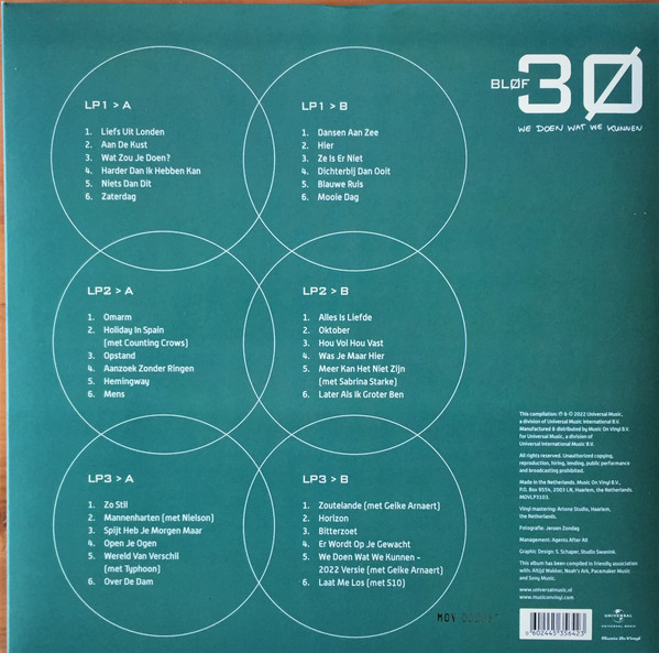 Bløf 30 We Doen Wat We Kunnen KALKMAN Records